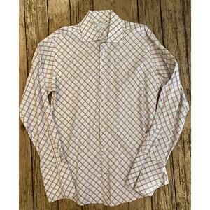Banana Republic Mens Size L 16-16 1/2 Plaid Collared Button Down Dress Shirt